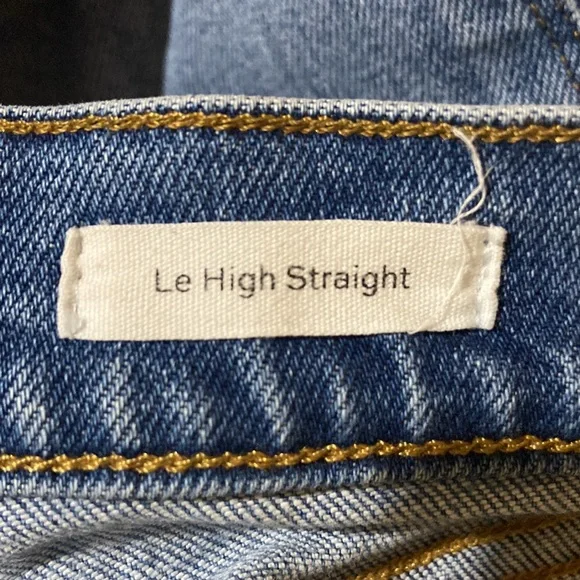 Frame Denim Le High Straight Raw Edge Side Slit in Imogen Dip Size 31 LHSTRAS204 - Picture 10 of 11